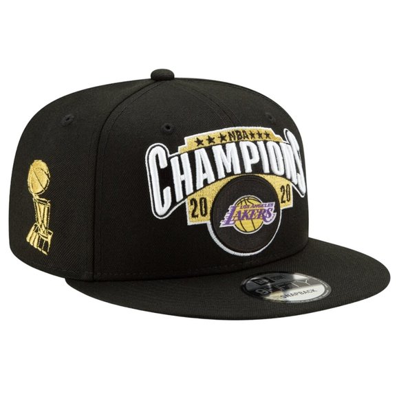 Los Angeles Lakers New Era 2020 NBA Champions Locker Room 9FIFTY Hat Cap - Picture 1 of 4